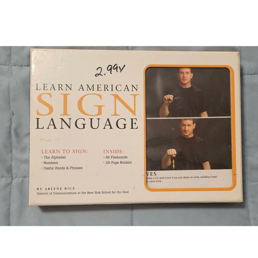 Learn American Sign Language Flashcard Arlene Rice Barne & Noble ASl Kit 86 Card